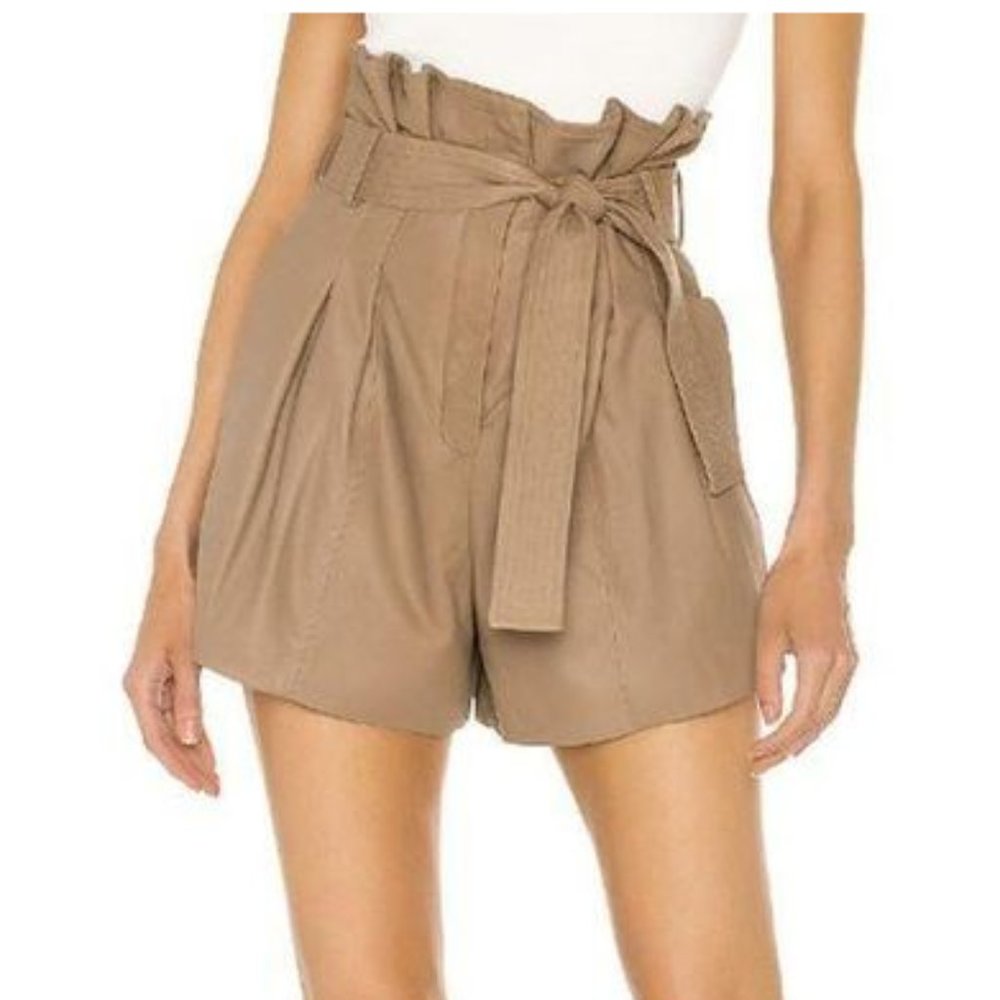 New LAMARQUE leather Jaira Paper Bag shorts, XS.